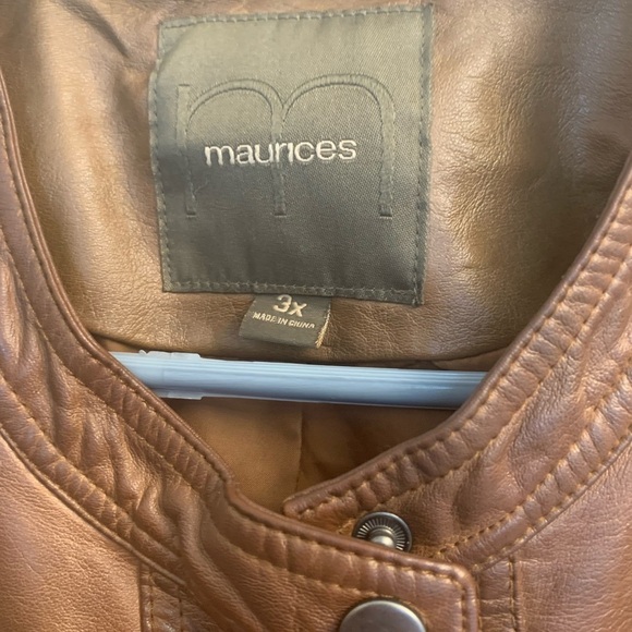 Maurice’s Faux Leather Jacket EUC 3x Brown/Carmel - Picture 2 of 6